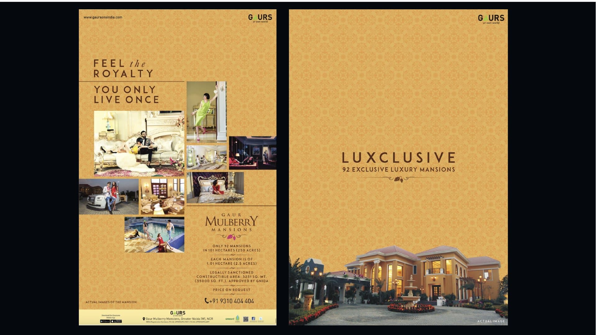 Gaur Mulberry Mansions press advertisements