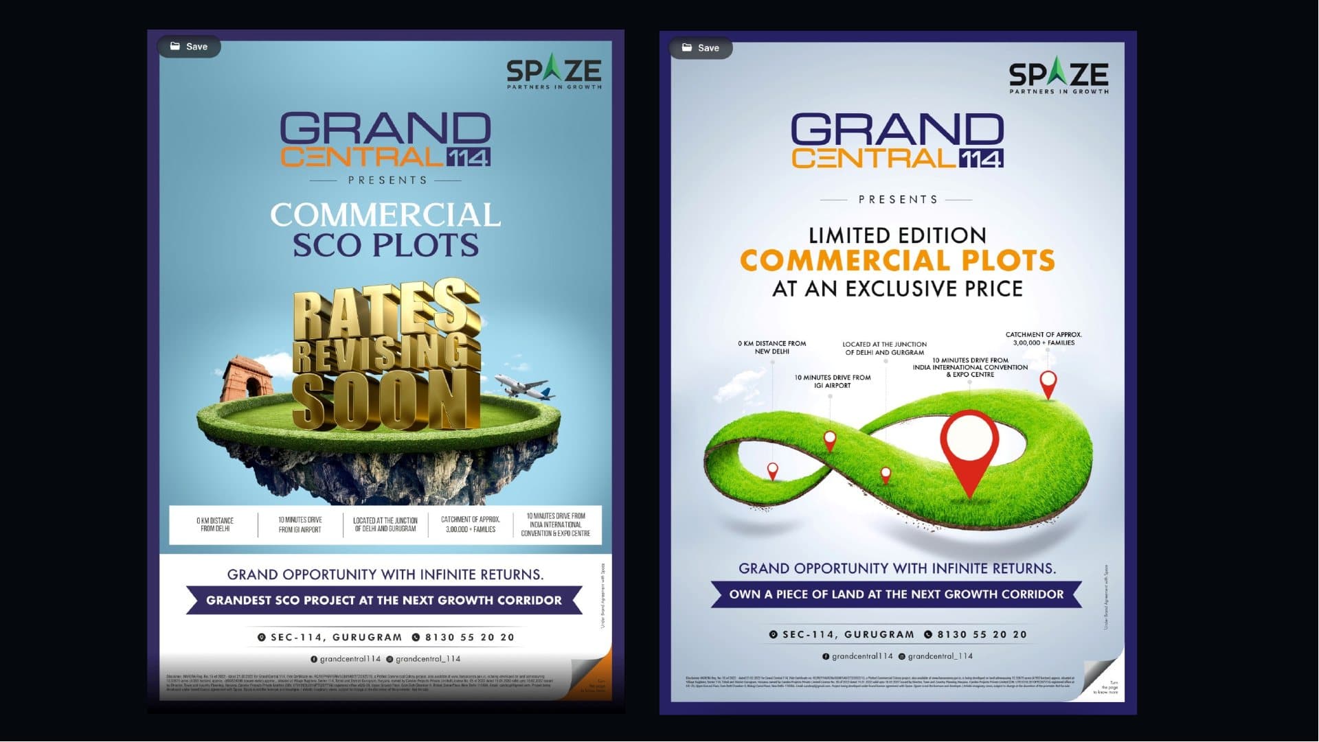 Grand Central 114 commercial plot advertisements